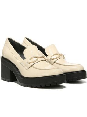 FRANCO SARTO Desma Heeled Bit Loafer In Cream size 10